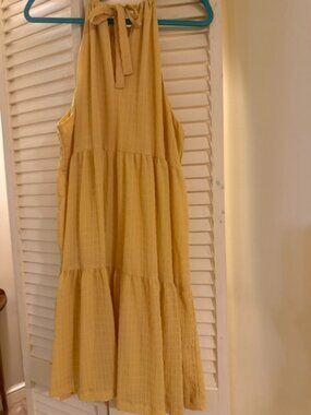A New Day™ Tiered Midi Dress XL – Golden Honey | Perfect for Fall Concerts & Cou